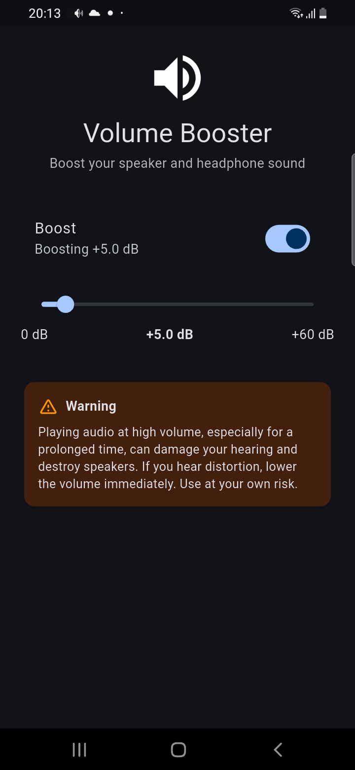 Volume Booster with boost turned on